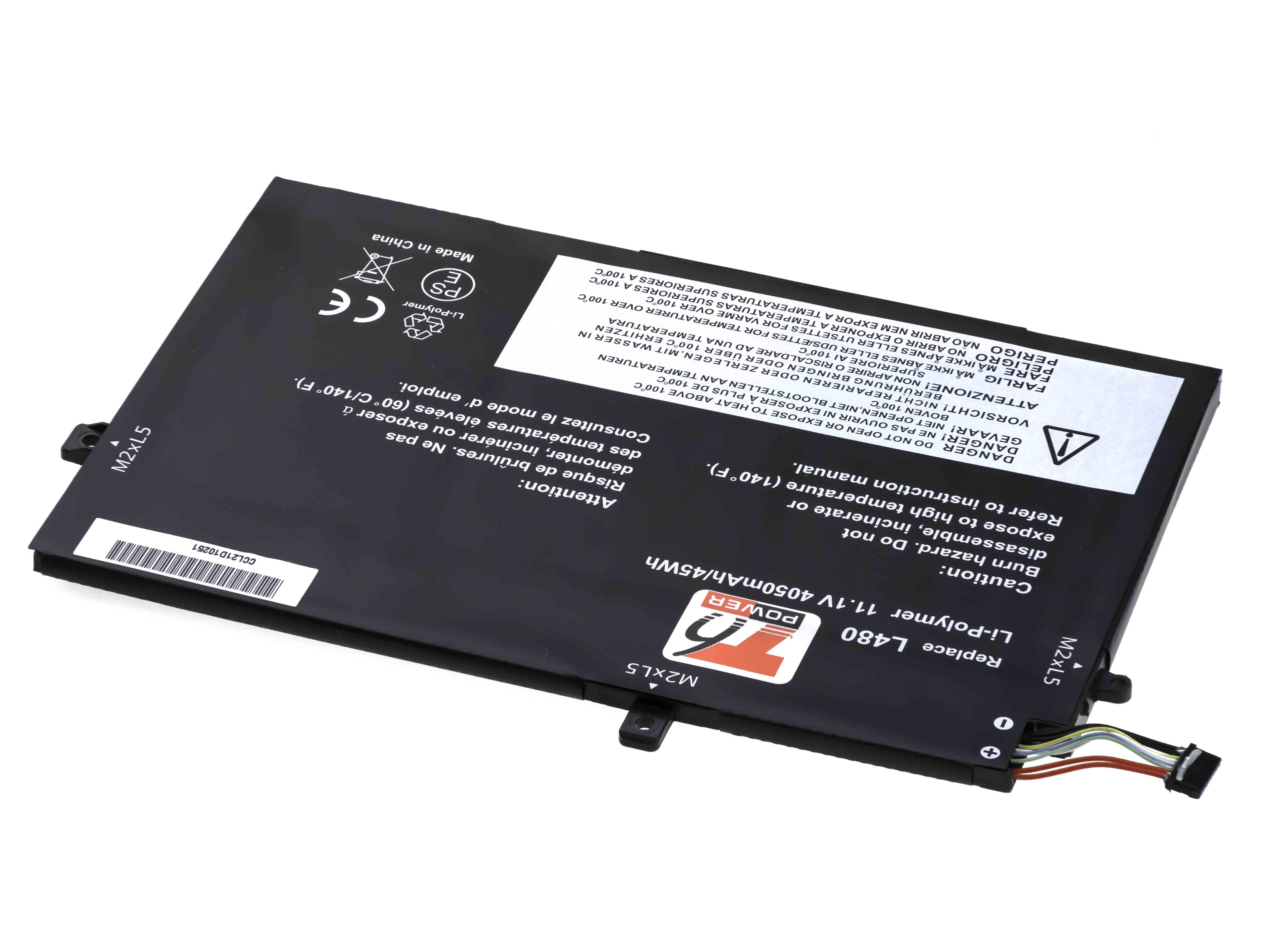 Obrázek Baterie T6 Power Lenovo ThinkPad L480, L490, L580, L590, L15 Gen 1, 4050mAh, 45Wh, 3cell, Li-Pol