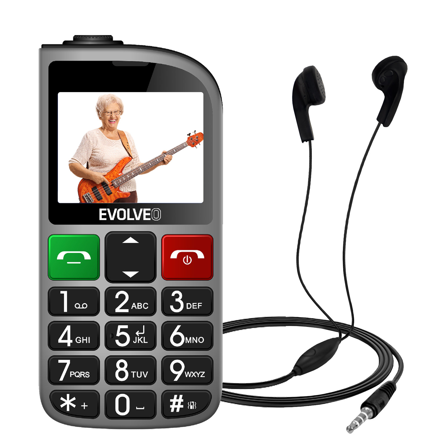 Obrázek EVOLVEO EasyPhone FL, mobilní telefon pro seniory s nabíjecím stojánkem, stříbrná