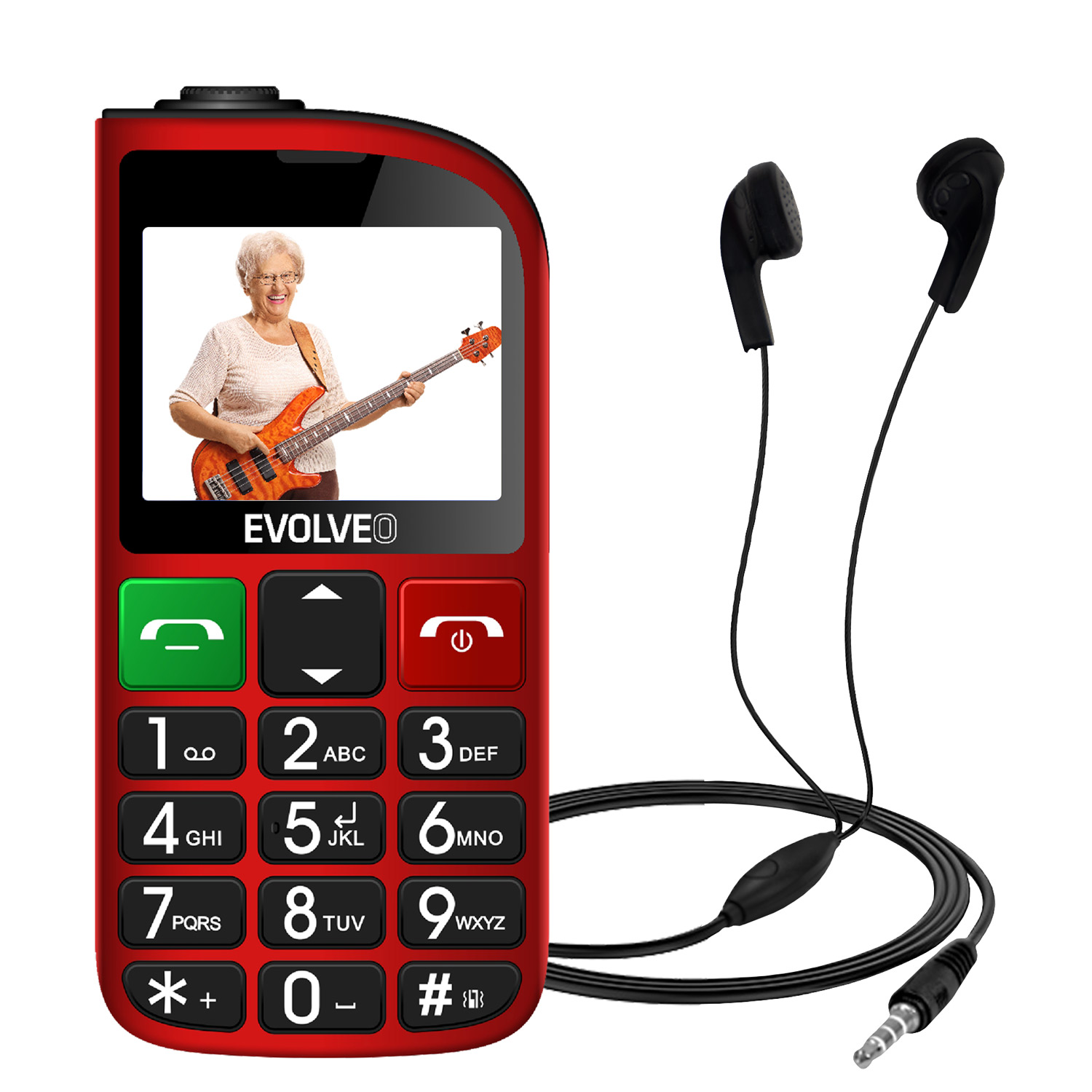 Obrázek EVOLVEO EasyPhone FL, mobilní telefon pro seniory s nabíjecím stojánkem, červená