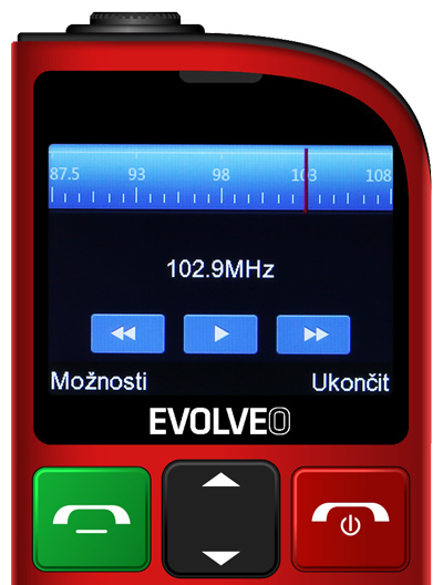 Obrázek EVOLVEO EasyPhone FL, mobilní telefon pro seniory s nabíjecím stojánkem, červená