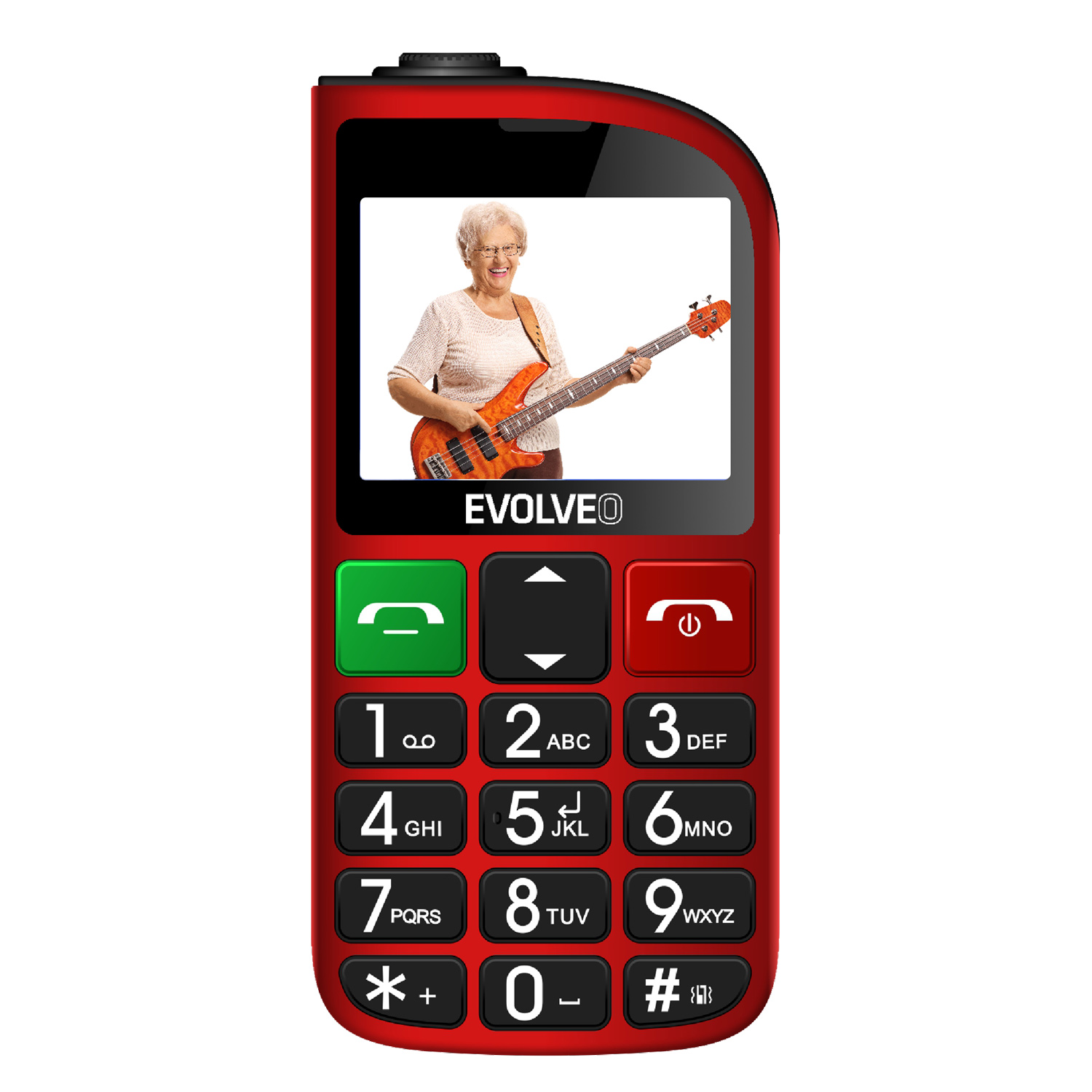 Obrázek EVOLVEO EasyPhone FL, mobilní telefon pro seniory s nabíjecím stojánkem, červená