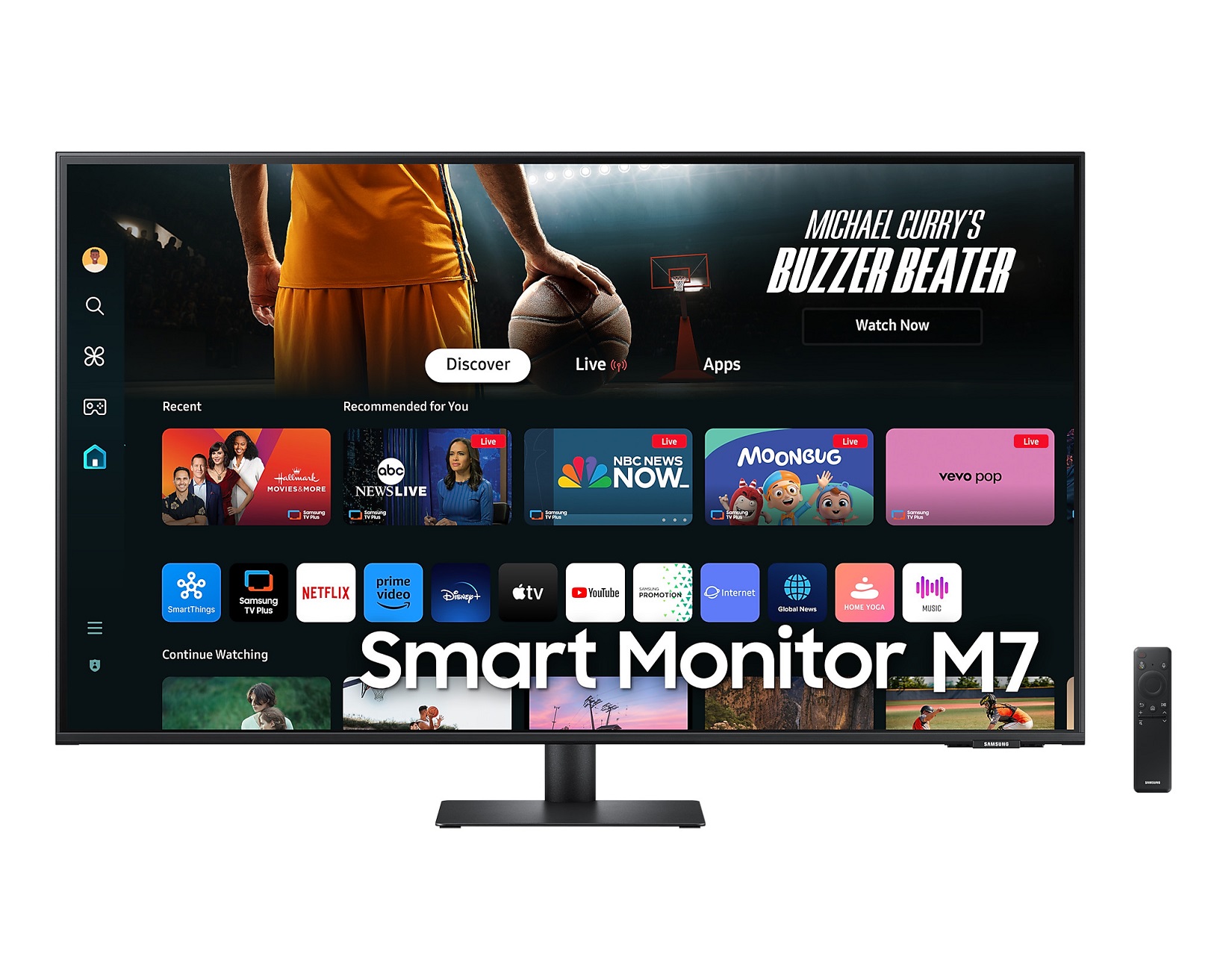 Samsung Smart Monitor/M70D/43"/VA/4K UHD/60Hz/4ms/Black/2R