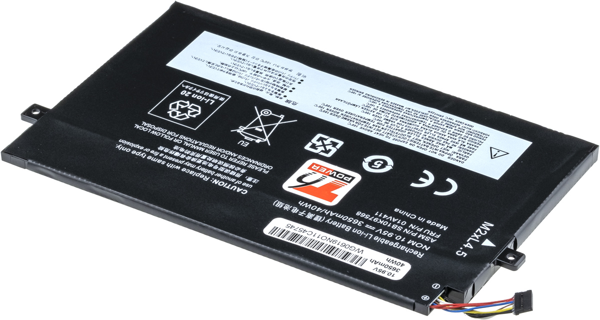 Obrázek Baterie T6 Power Lenovo ThinkPad E470, E475, 3650mAh, 40Wh, 3cell, Li-Pol