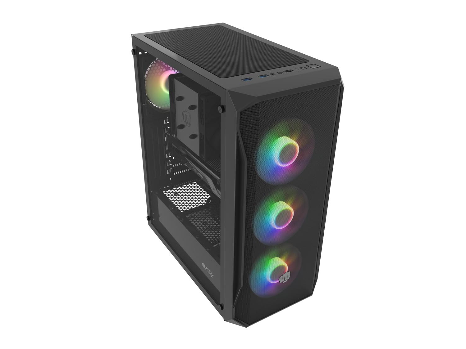 Obrázek PC skříň Fury SHOBO/Midi Tower/Transpar./Černá