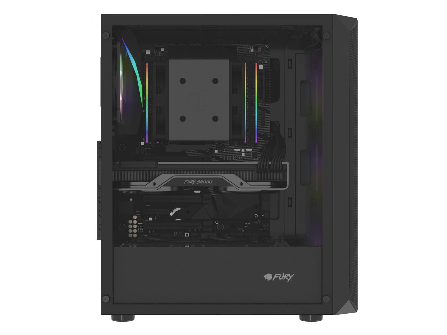 Obrázek PC skříň Fury SHOBO/Midi Tower/Transpar./Černá