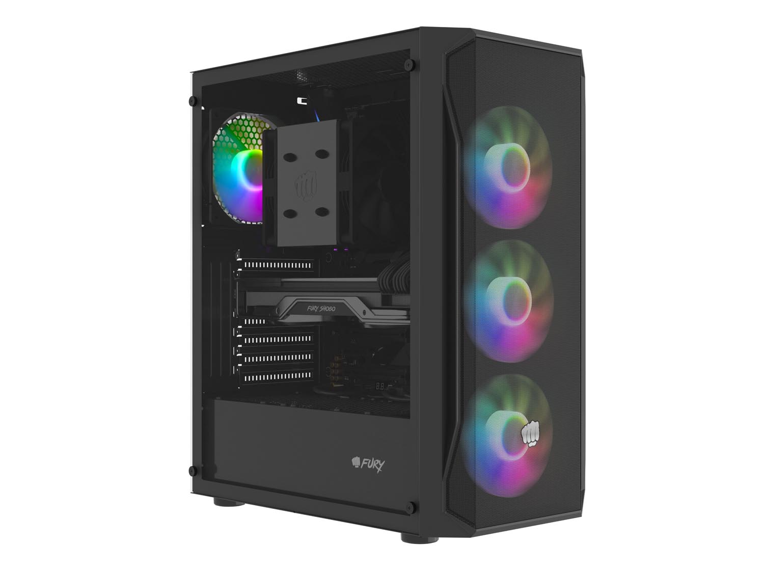 Obrázek PC skříň Fury SHOBO/Midi Tower/Transpar./Černá