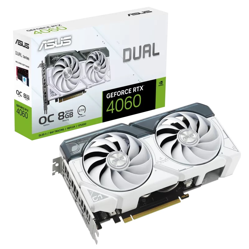 Obrázek ASUS Dual GeForce RTX 4060 White/OC/8GB/GDDR6