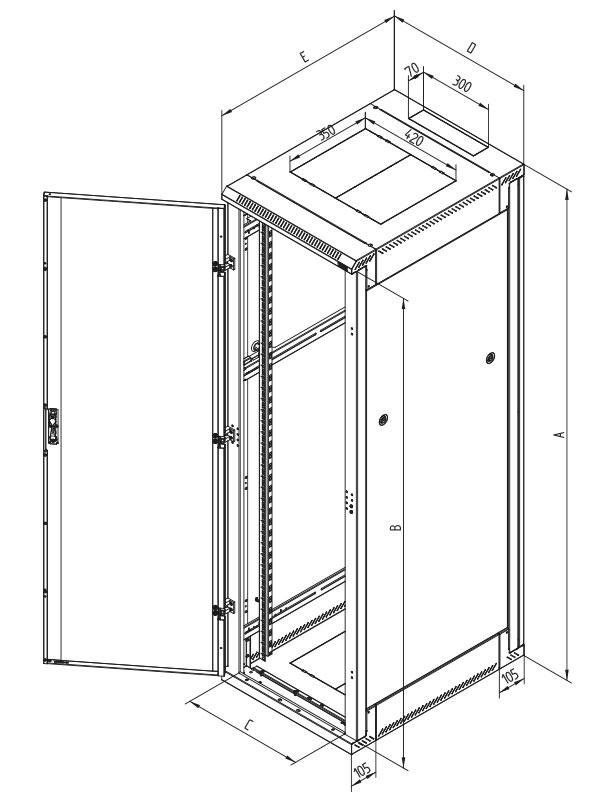 Obrázek Stojanový rozvaděč 42U (š)600x(h)900,rozebíratelný