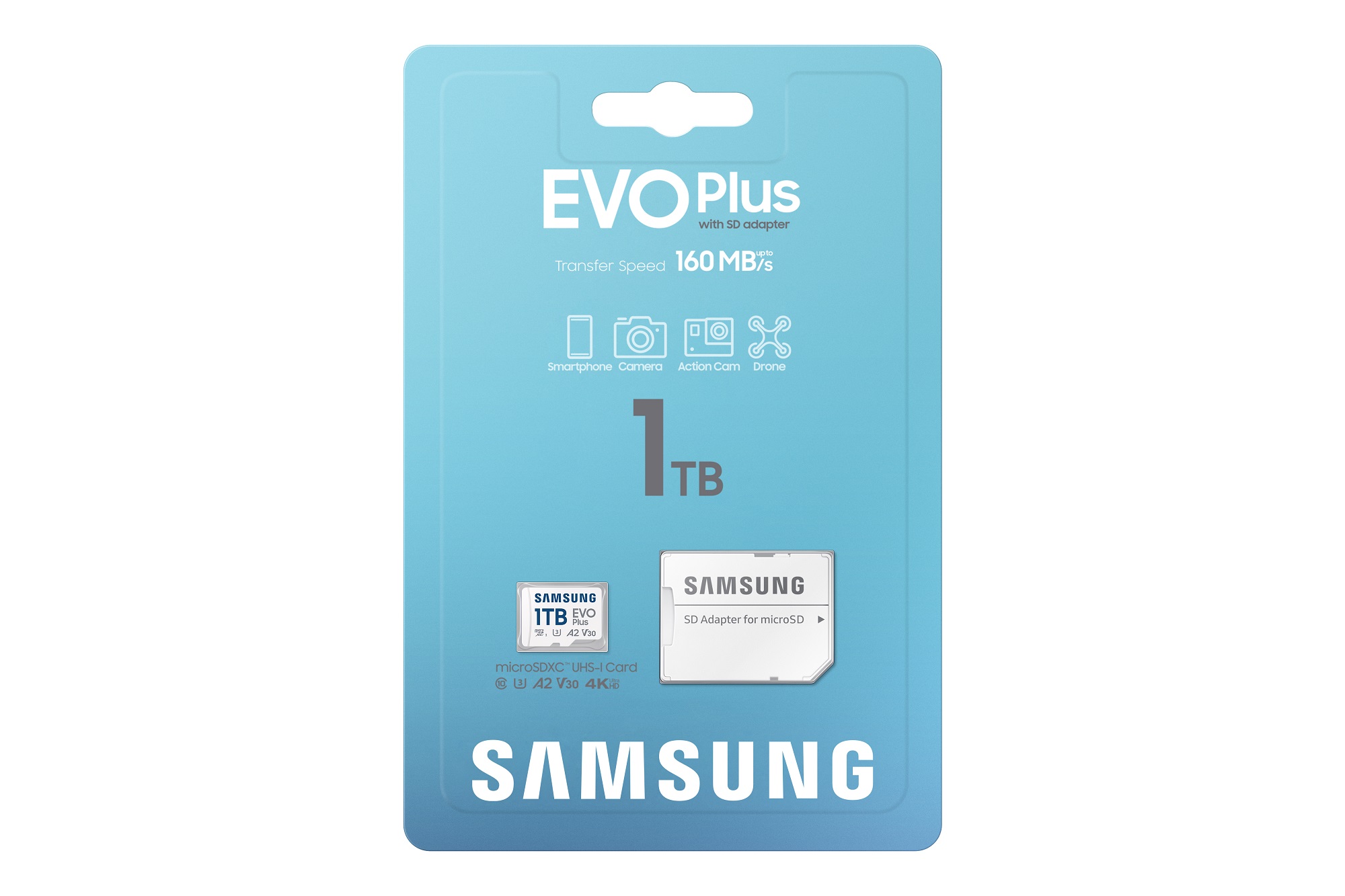 Obrázek Samsung EVO Plus/micro SDXC/1TB/UHS-I U3 / Class 10/+ Adaptér/Bílá