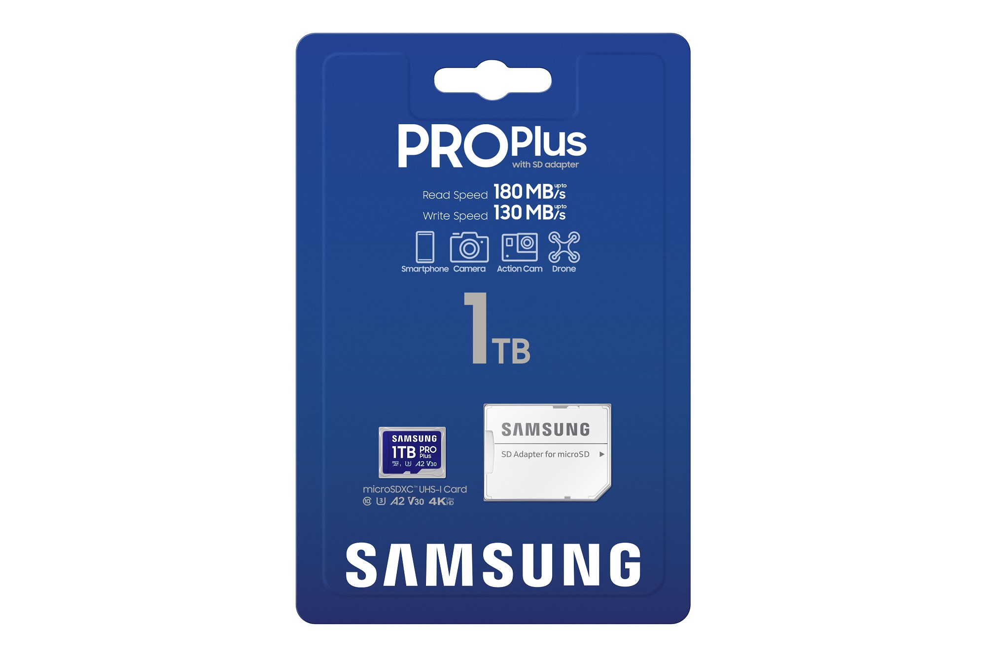 Obrázek Samsung PRO Plus/micro SDXC/1TB/UHS-I U3 / Class 10/+ Adaptér/Modrá