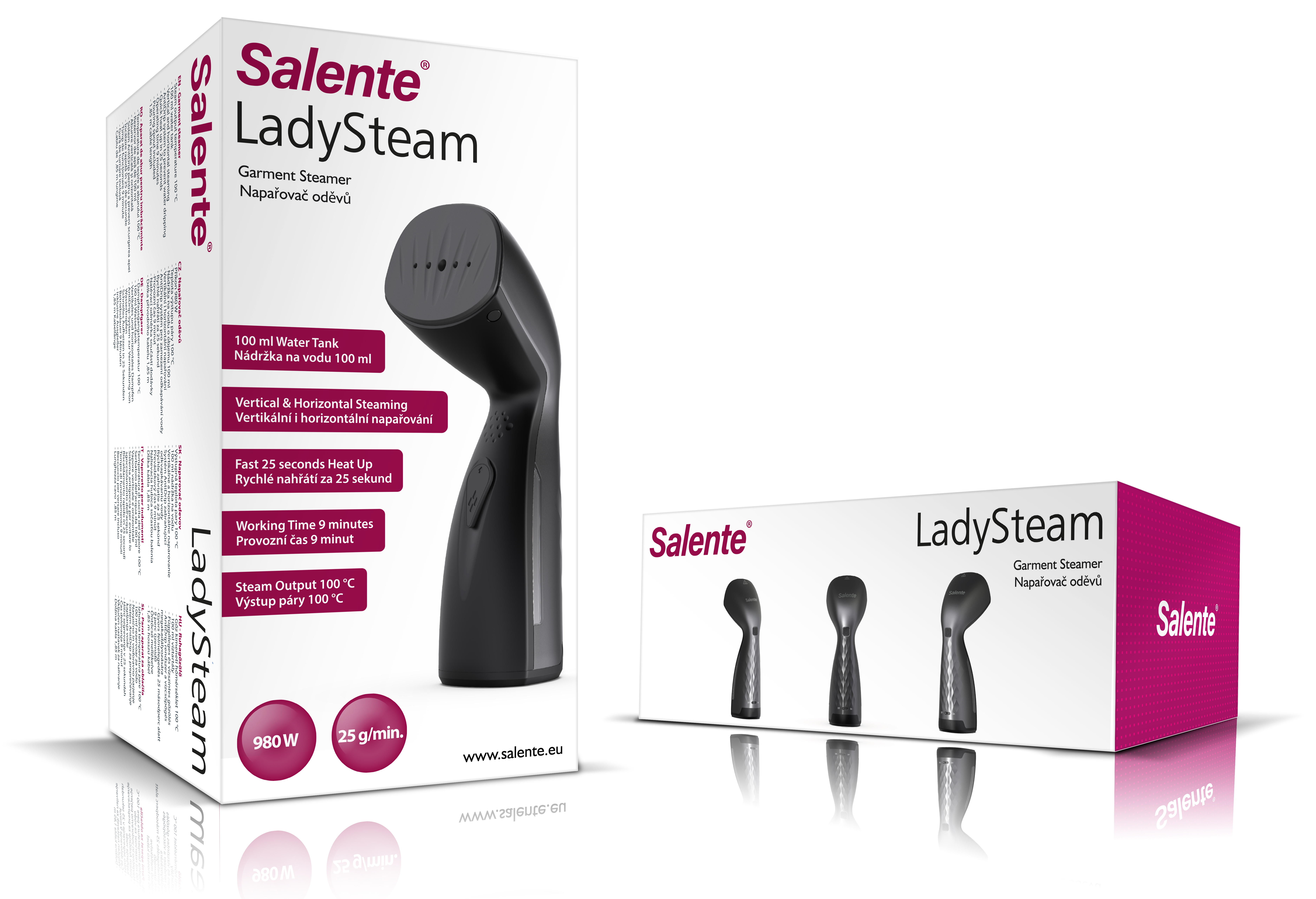 Obrázek Salente LadySteam, ruční napařovač oděvů a hygienický čistič 2v1