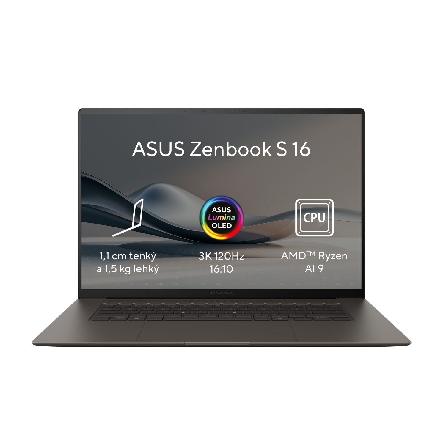 Obrázek ASUS Zenbook S 16 OLED/UM5606WA/AI9-HX370/16"/2880x1800/T/32GB/2TB SSD/AMD int/W11P/Gray/2R