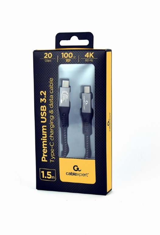 Obrázek GEMBIRD Premium USB-C 3.2 gen 2 20 Gbps 100W1.5 PD