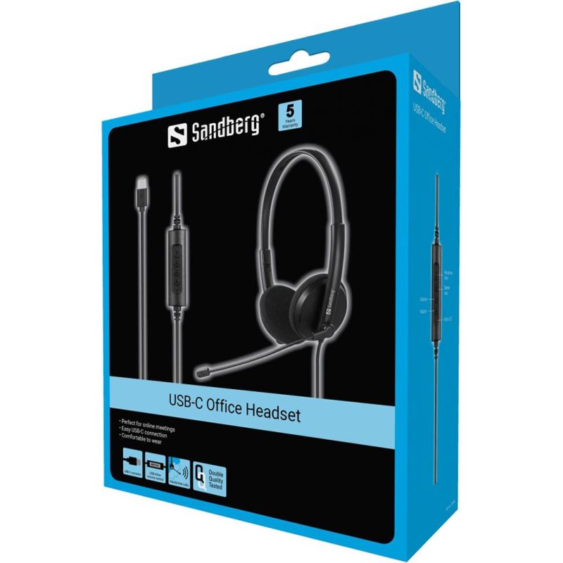 Obrázek Sandberg PC sluchátka USB-C Office Headset