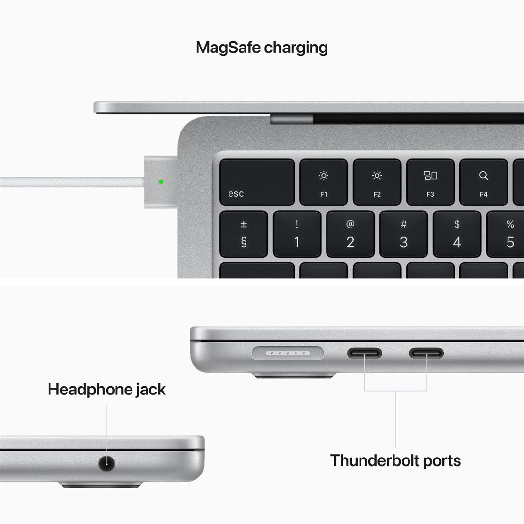 Obrázek MacBook Air 13" Apple M2 8core CPU, 8core GPU, 8GB, 256GB SSD, CZ, stříbrný - ROZBALENO