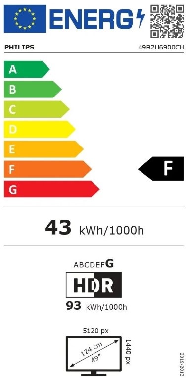 Obrázek Philips/49B2U6900CH/00/48,8"/VA/5120x1440/75Hz/4ms/Black/3R