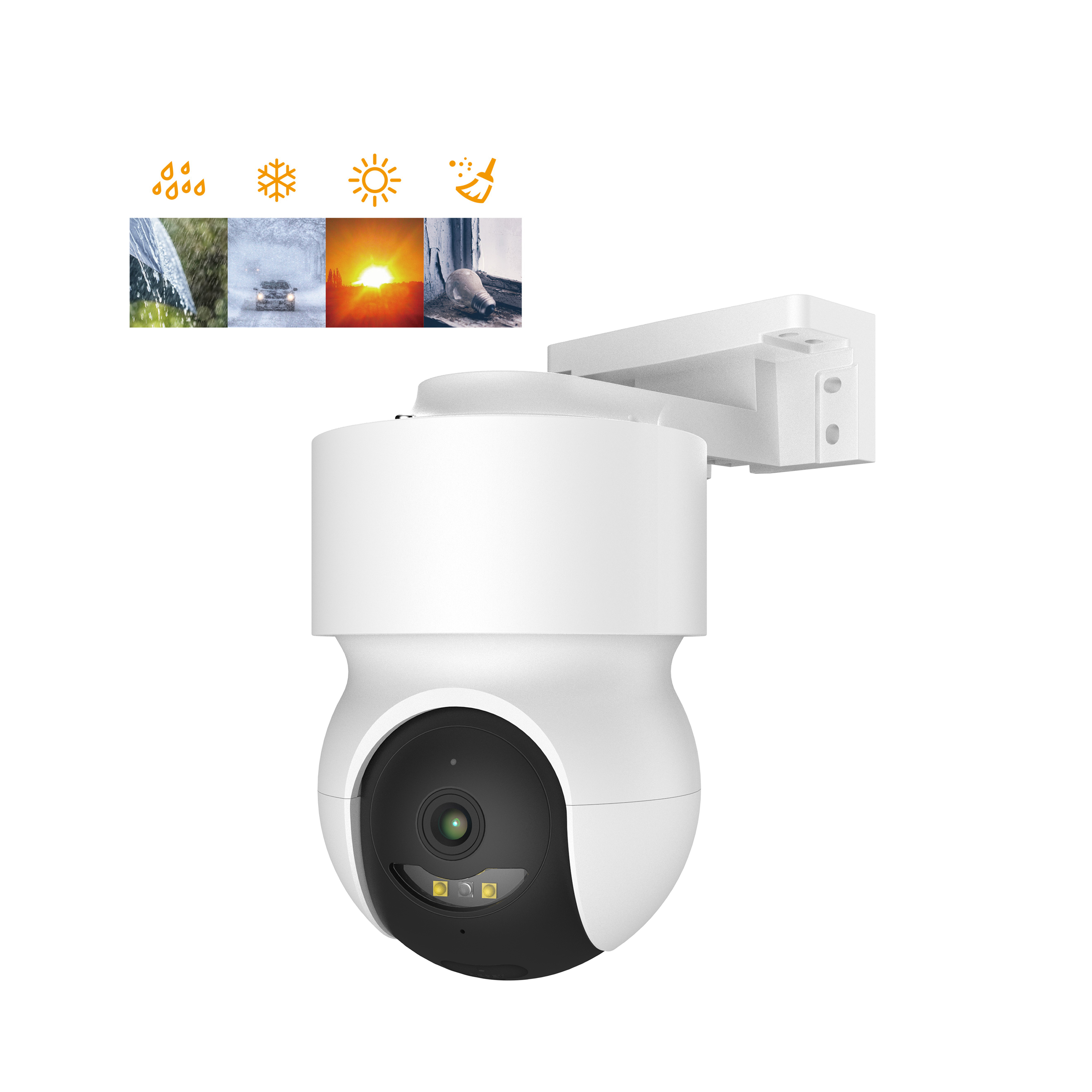 Obrázek iGET HOME Camera CS8 White - WiFi 2K IP kamera otočná, noční vidění, audio, IP65, auto tracking