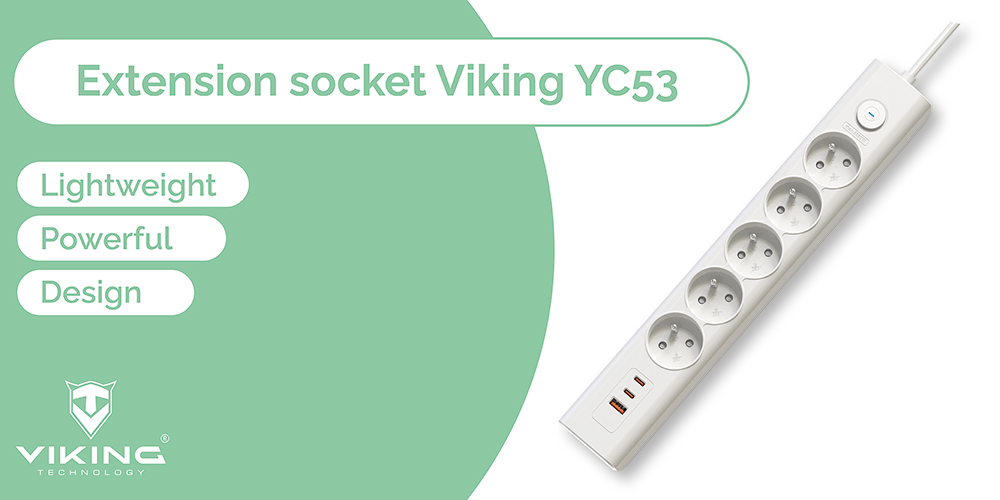 Obrázek Prodlužovací zásuvka Viking YC53, bílá