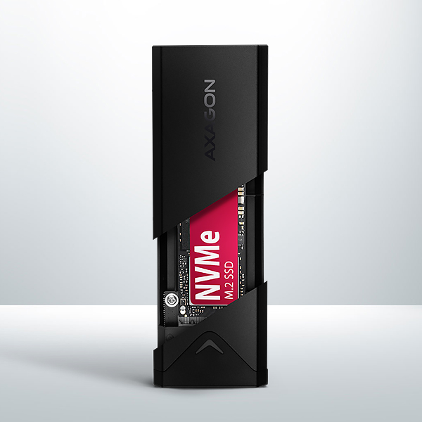 Obrázek AXAGON EEM2-UB2, USB-C 10Gbps - M.2 NVMe SSD ARROW box, černý