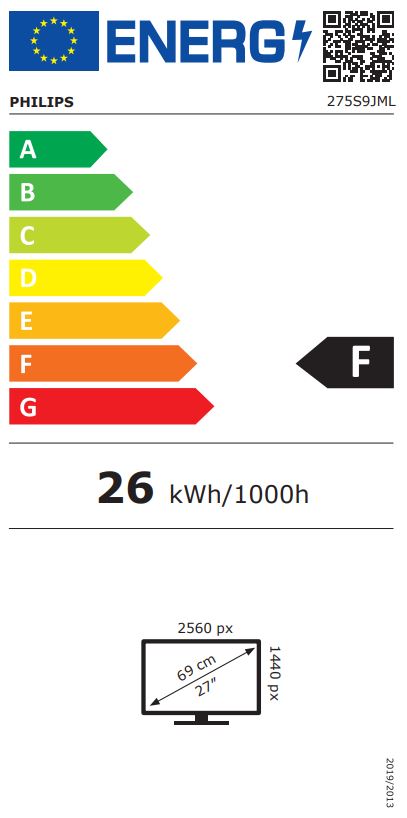 Obrázek Philips/275S9JML/27"/VA/QHD/75Hz/4ms/Black/3R