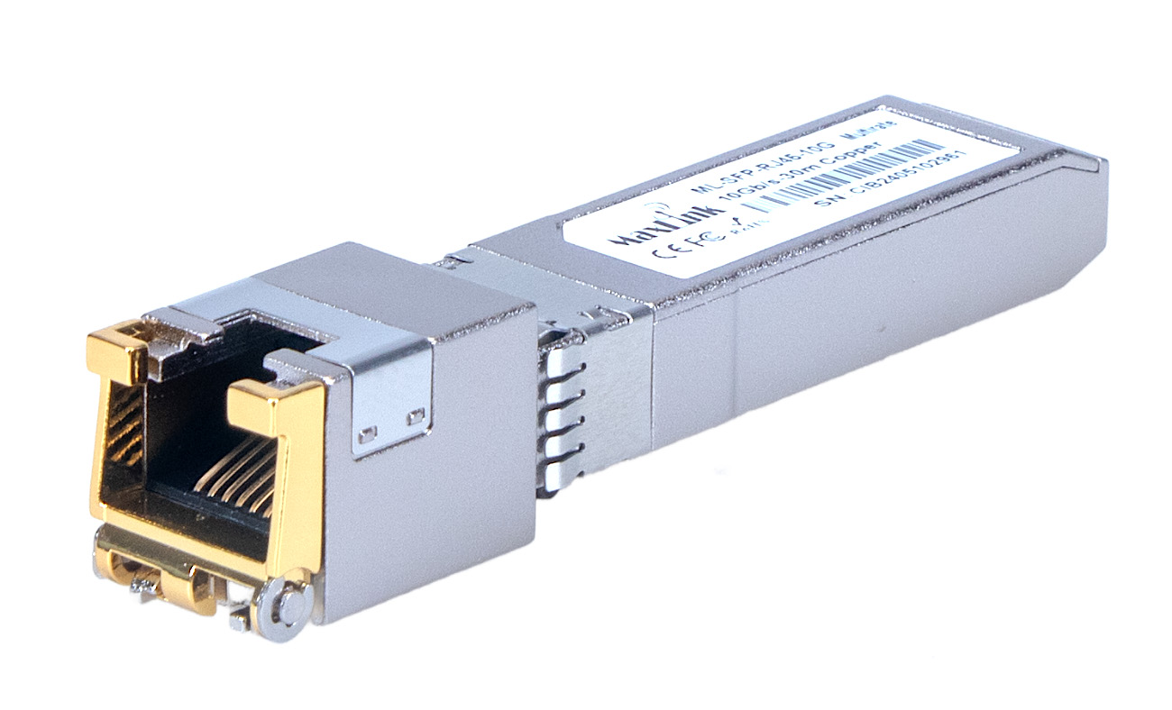 Obrázek MaxLink SFP+ 1/2.5/5/10G metalický modul, RJ-45, 30m, 10Gbps