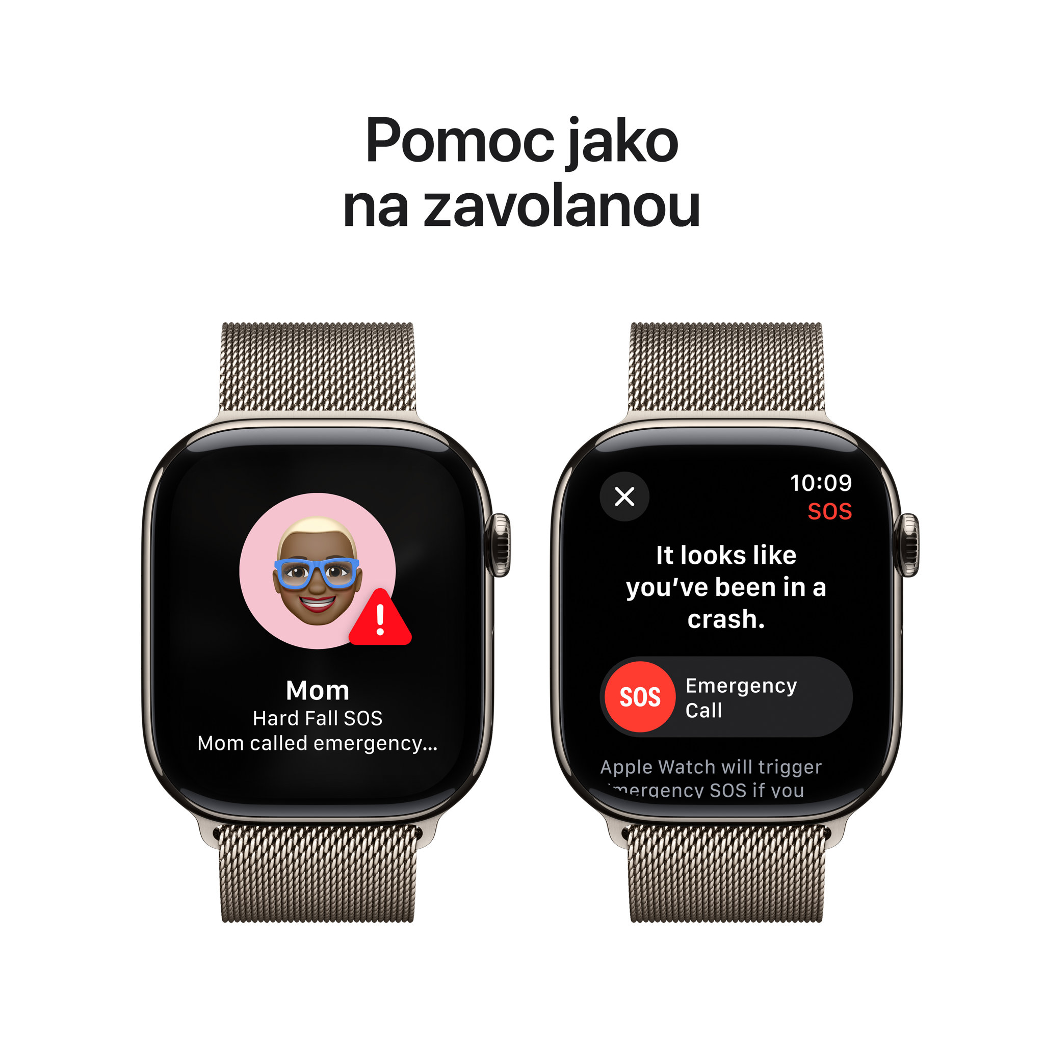 Obrázek Apple Watch Series 10 GPS + Cellular 46mm Přírodní titan s přírodním milánským tahem - M/L