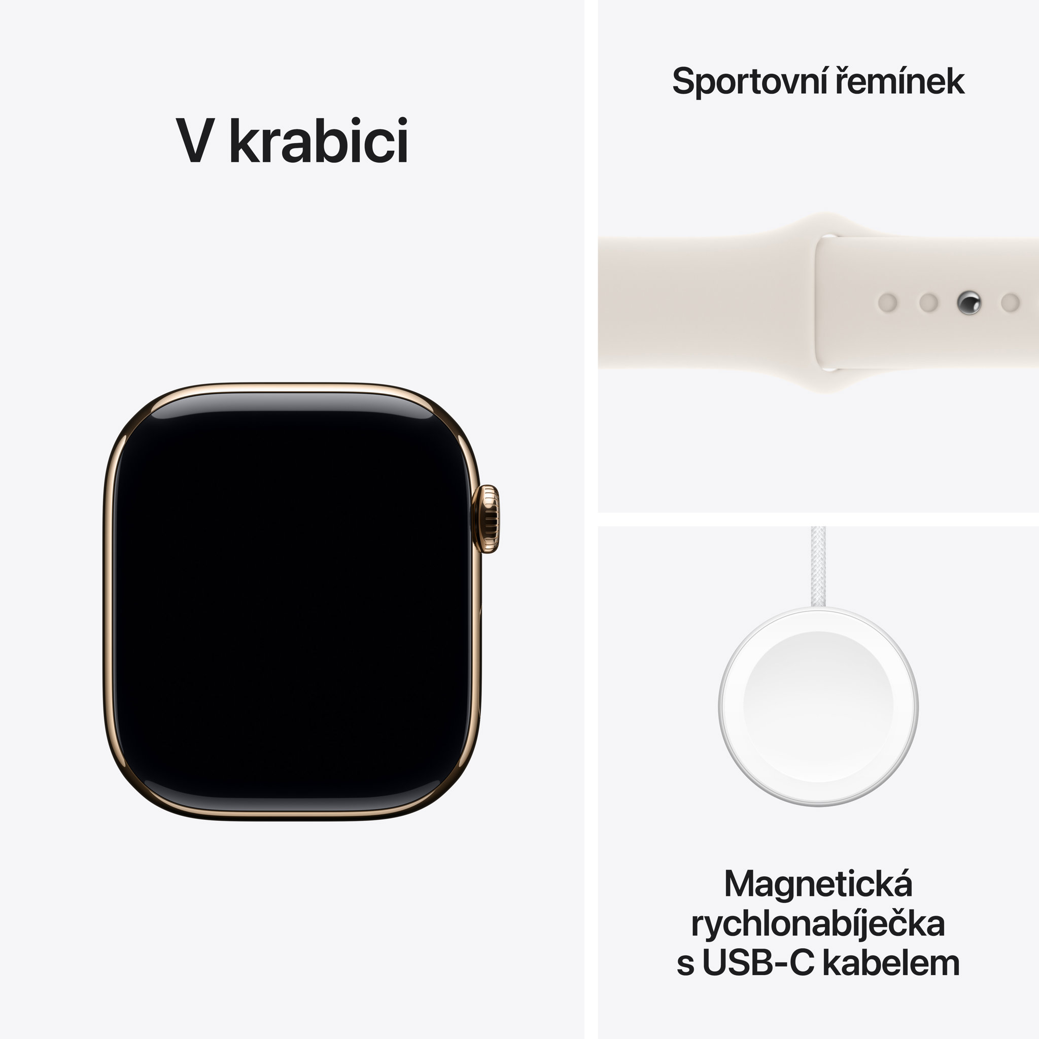 Obrázek Apple Watch Series 10 GPS + Cellular 46mm Zlatý titan s hvězdně bílým sportovním řemínkem - S/M