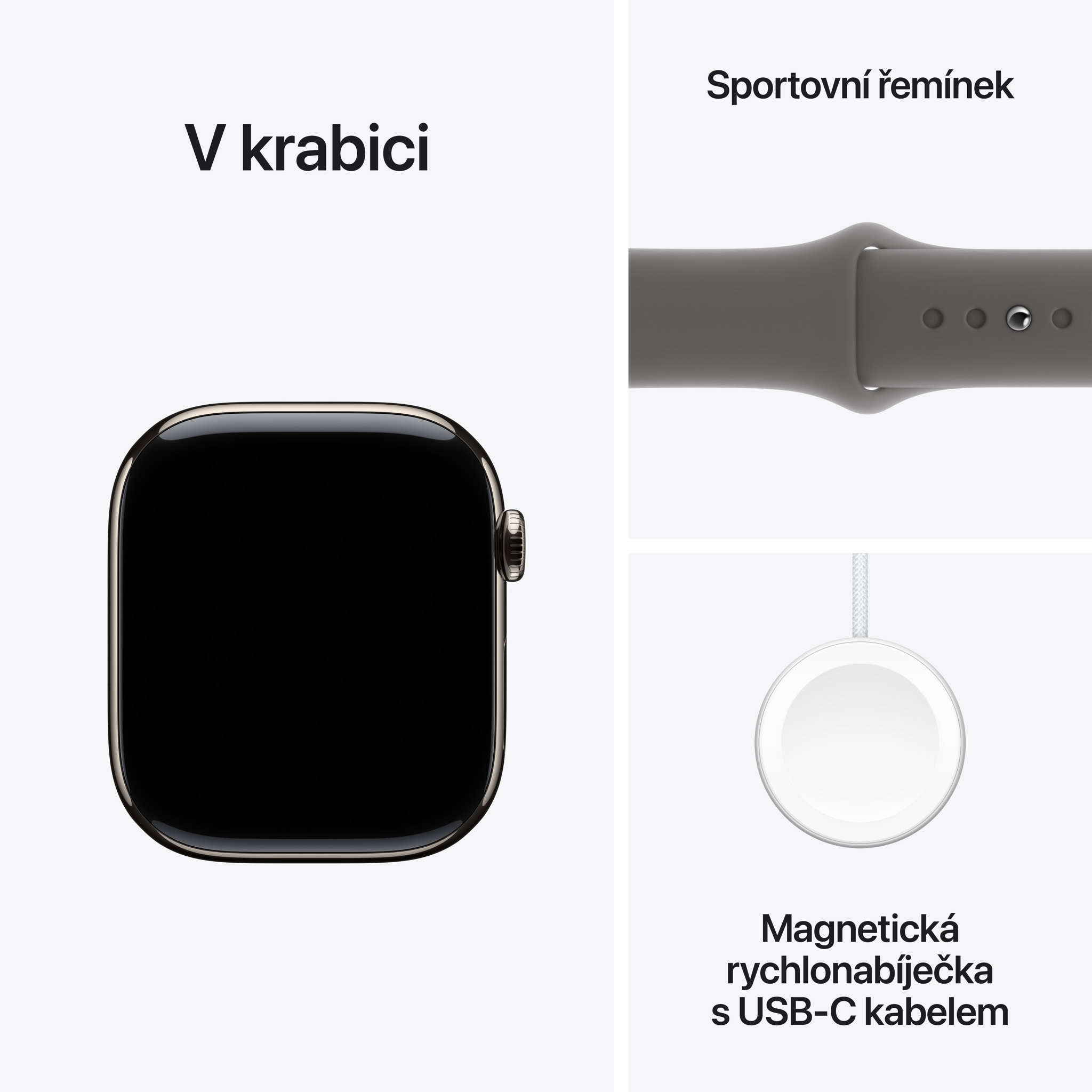 Obrázek Apple Watch Series 10 GPS + Cellular 42mm Přírodní titan se skálově šedým sportovním řemínkem - S/M