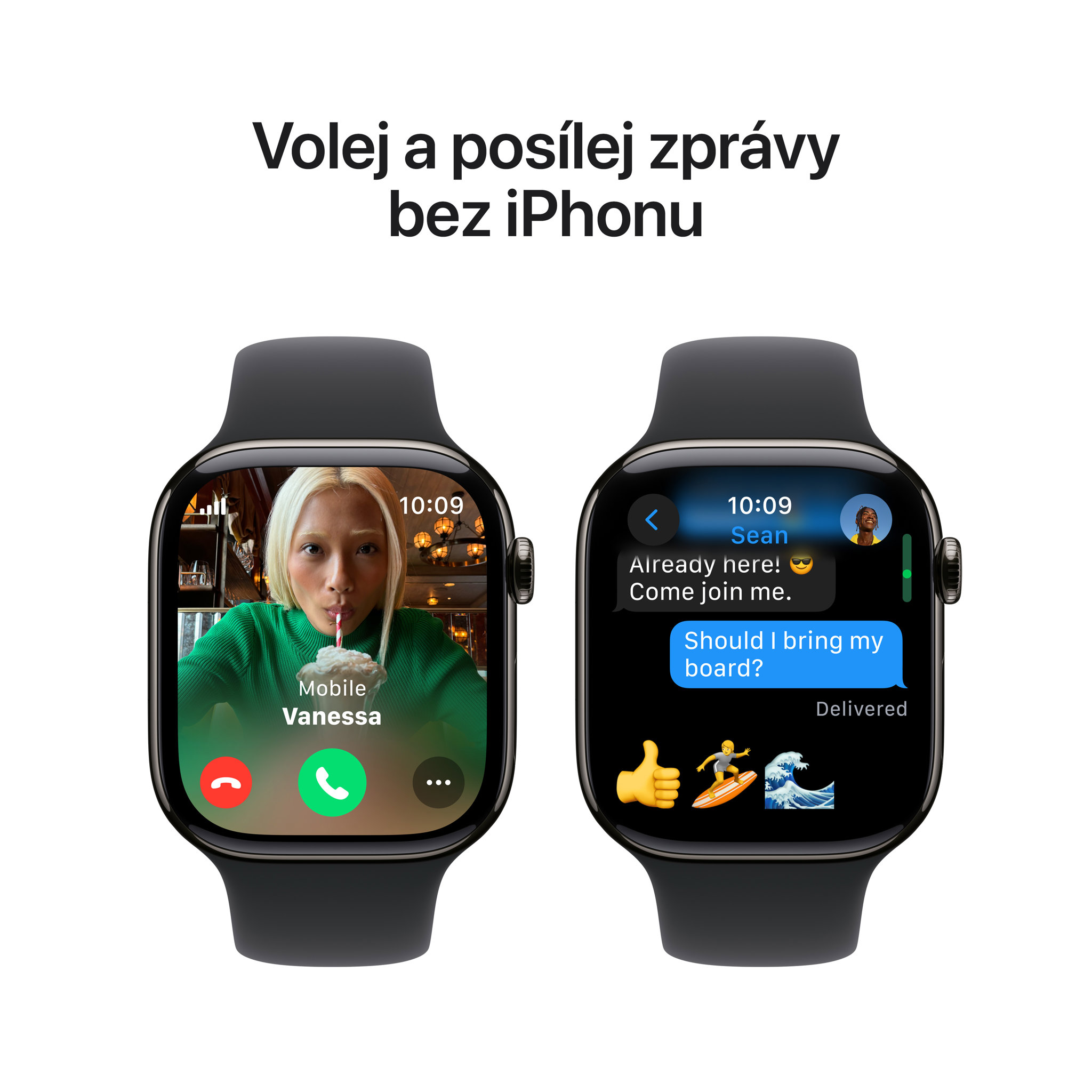 Obrázek Apple Watch Series 10 GPS + Cellular 46mm Břidlicově šedý titan s černým sportovním řemínkem - S/M