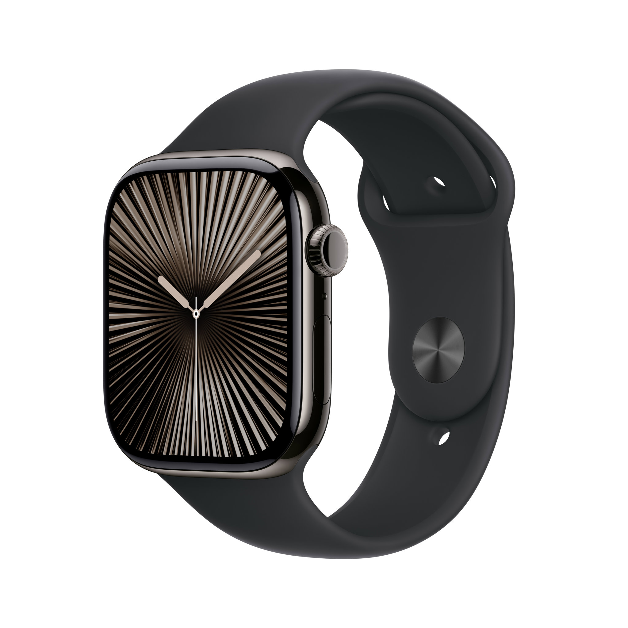 Apple Watch Series 10 GPS + Cellular 42mm Břidlicově šedý titan s černým sportovním řemínkem - M/L