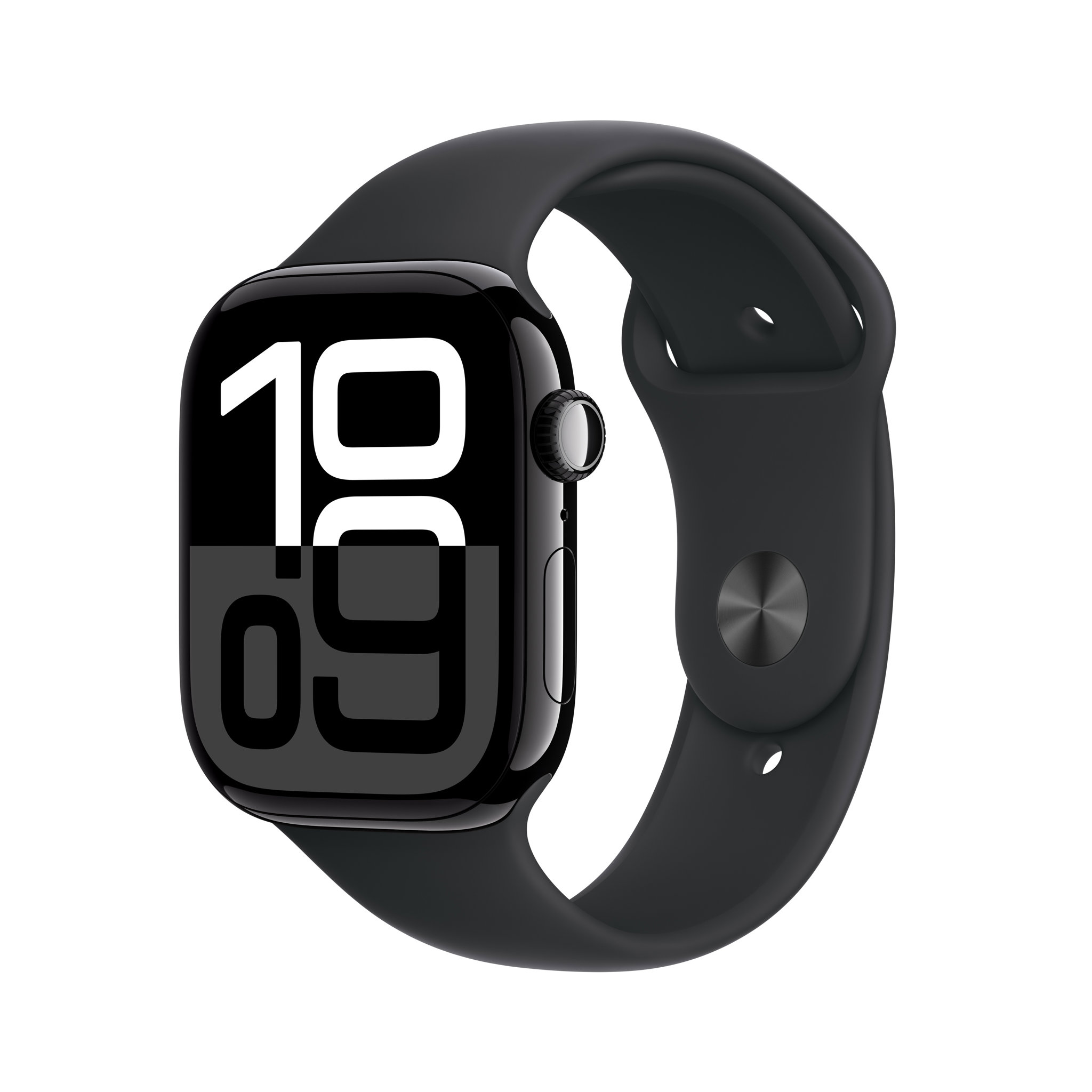 Obrázek Apple Watch Series 10 GPS + Cellular 46mm Klavírně černý hliník s černým sportovním řemínkem - S/M