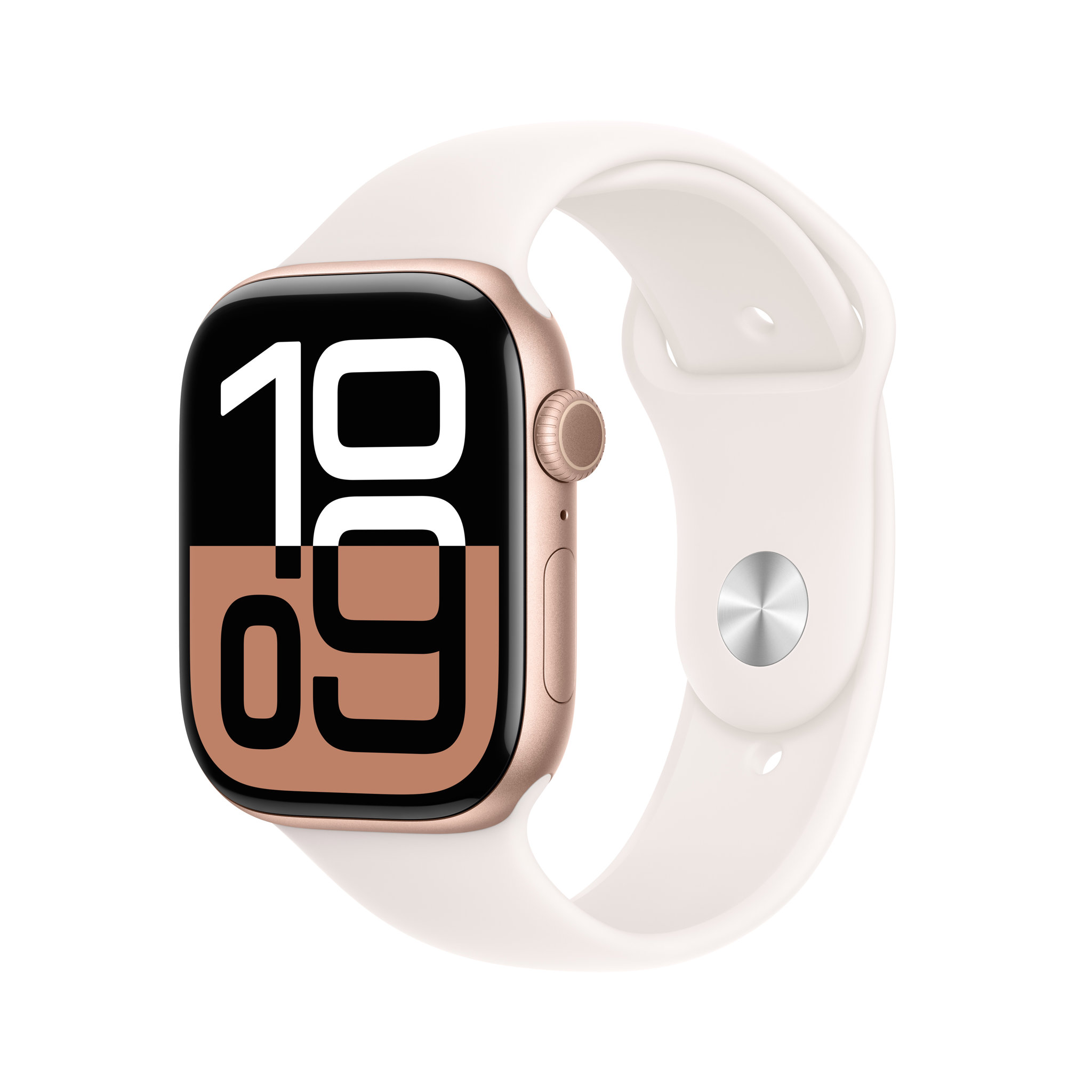 Apple Watch Series 10 GPS + Cellular 46mm Růžově zlatý hliník se světle ruměným sportovním řemínkem - S/M