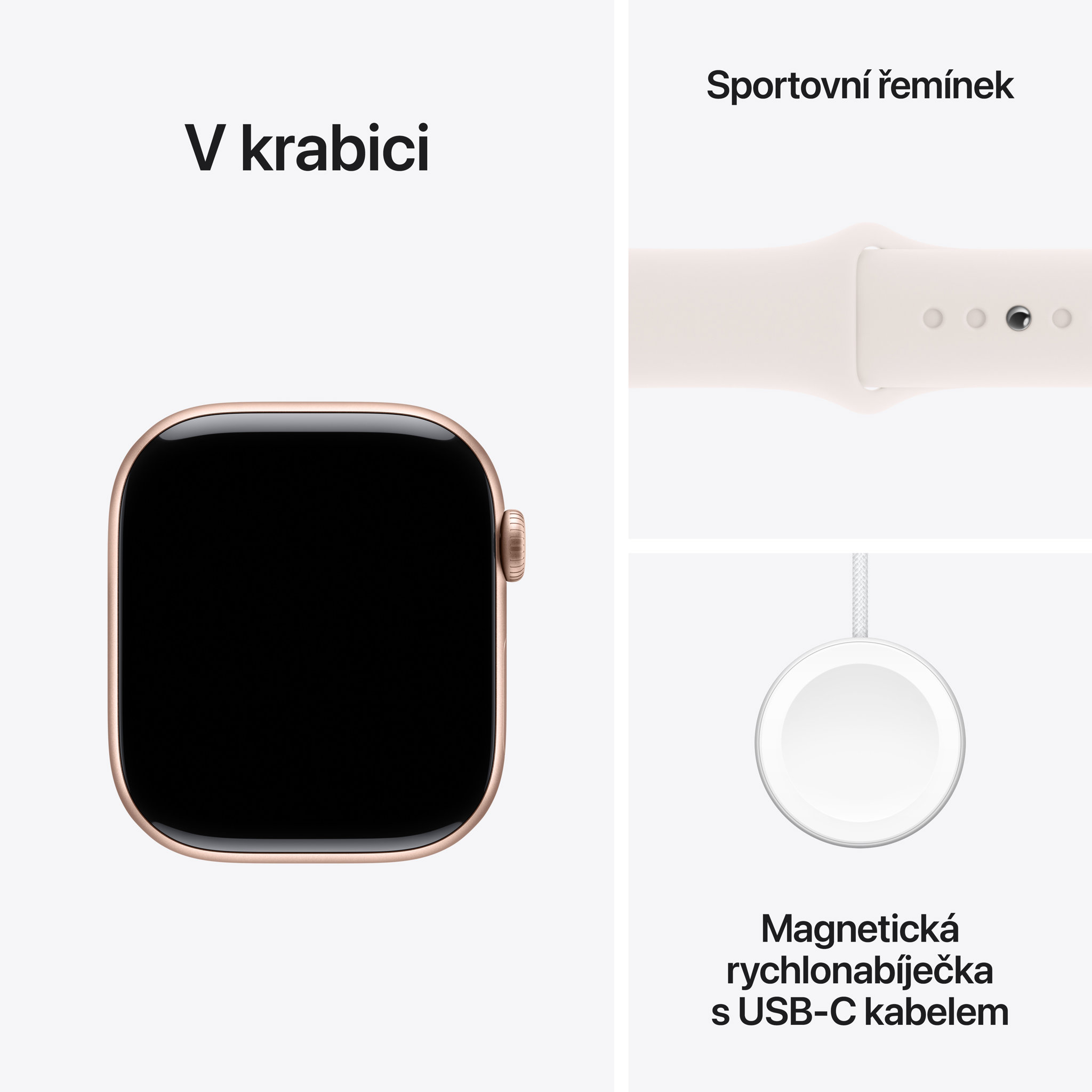 Obrázek Apple Watch Series 10 GPS + Cellular 46mm Růžově zlatý hliník se světle ruměným sportovním řemínkem - S/M