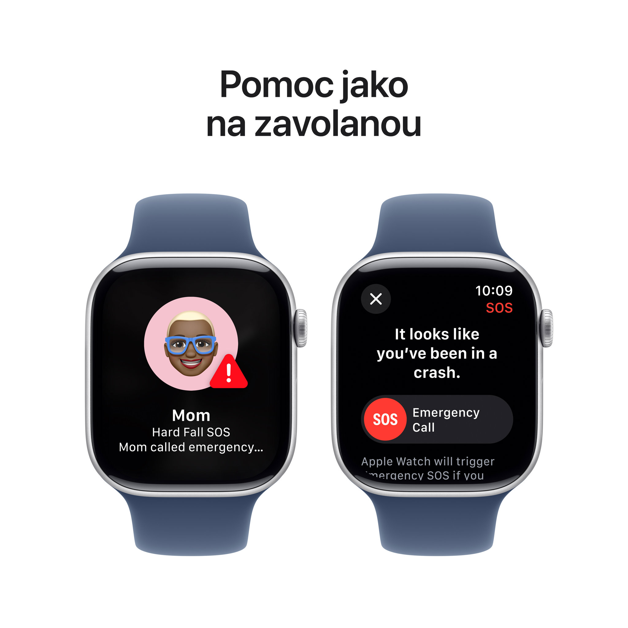 Obrázek Apple Watch Series 10 GPS + Cellular 46mm Stříbrný hliník s denimovým sportovním řemínkem - S/M