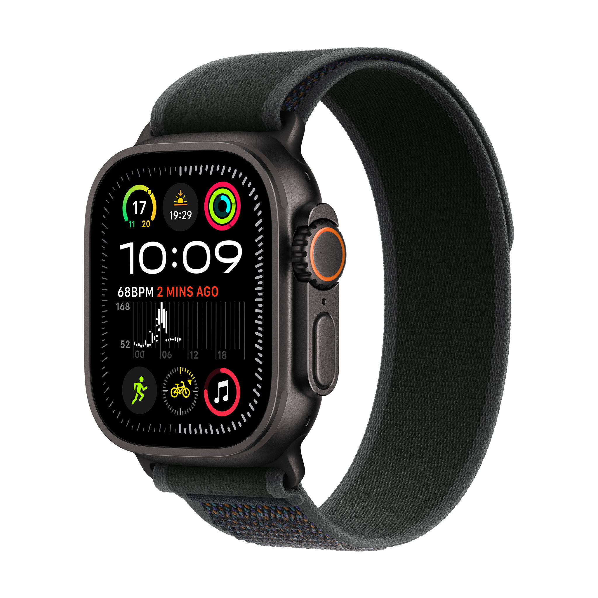 Obrázek Apple Watch Ultra 2 GPS + Cellular 49mm Černý titan s černým trailovým tahem - M/L