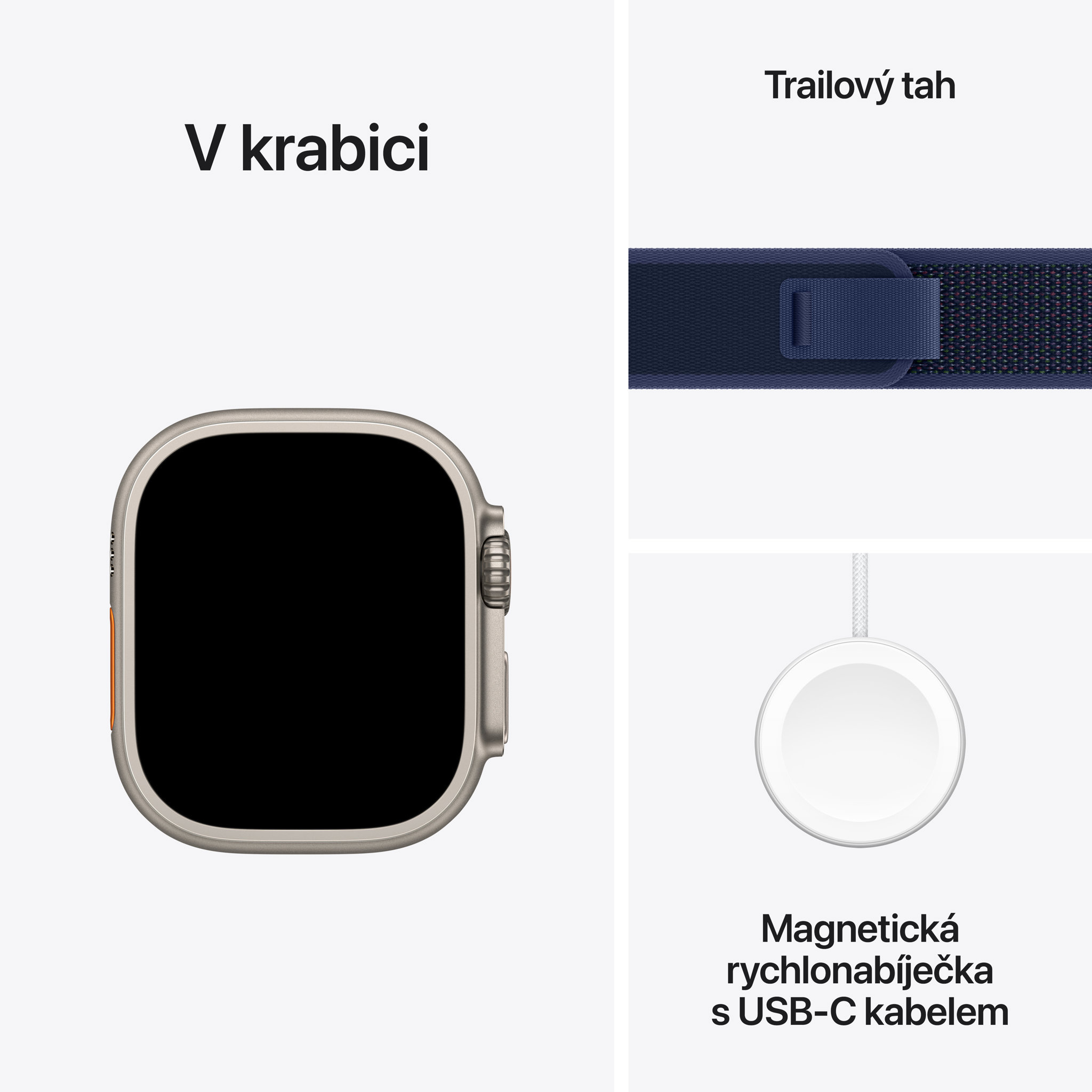 Obrázek Apple Watch Ultra 2 GPS + Cellular 49mm Přírodní titan s modrým trailovým tahem - S/M