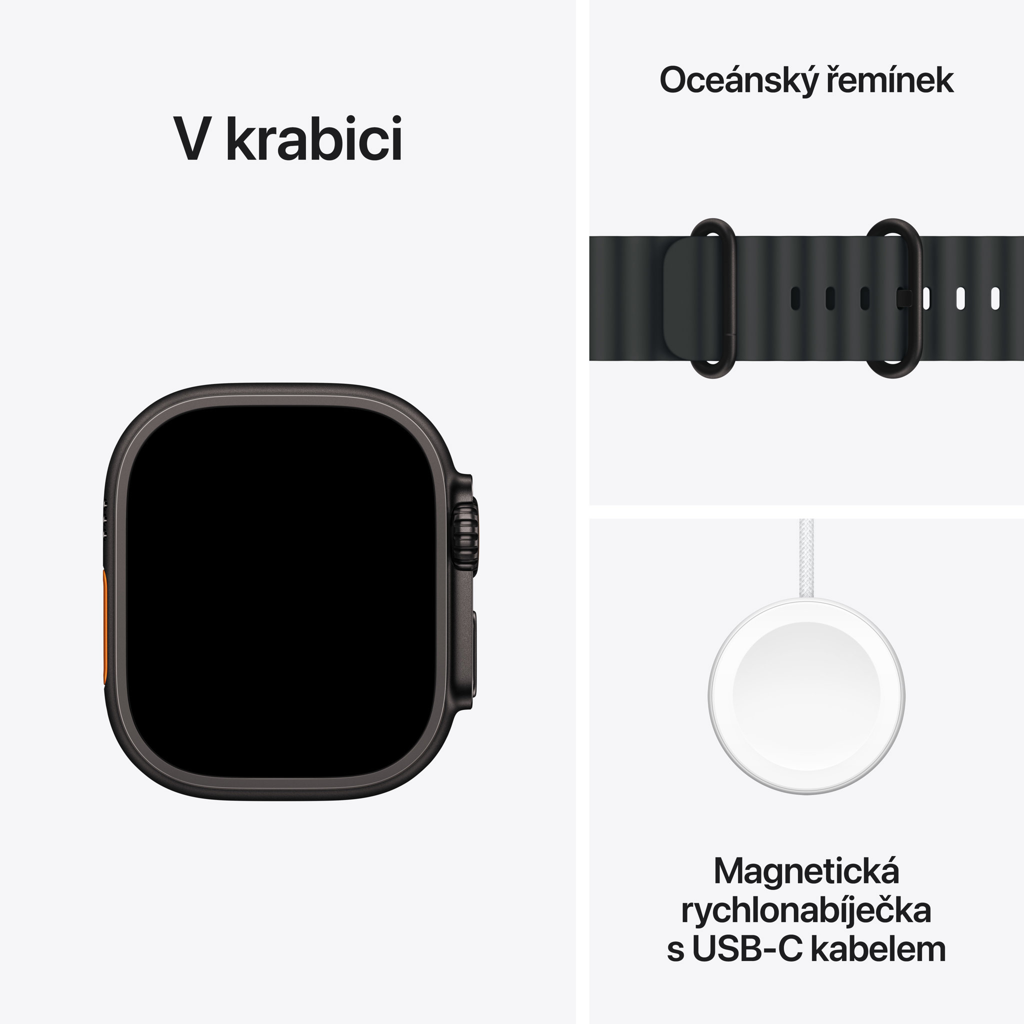 Obrázek Apple Watch Ultra 2 GPS + Cellular 49mm Černý titan s černým oceánským řemínkem