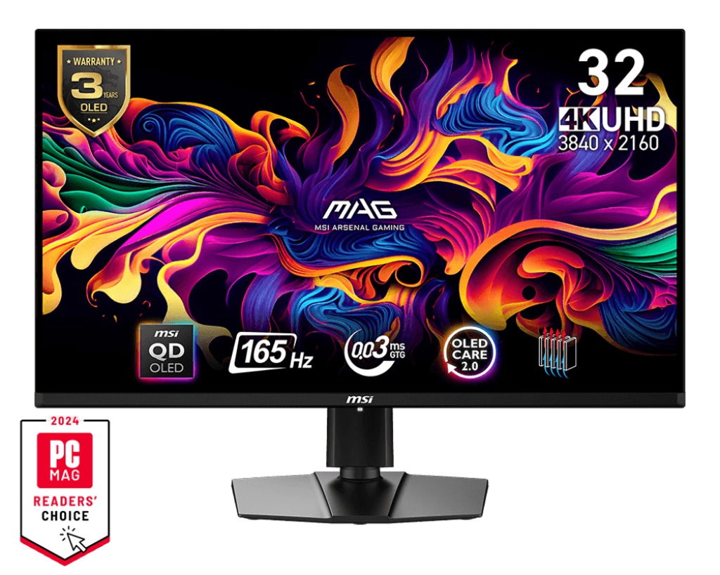 MSI MAG/321UP QD-OLED/31,5"/QD-OLED/4K UHD/165Hz/0,03ms/Black/3R