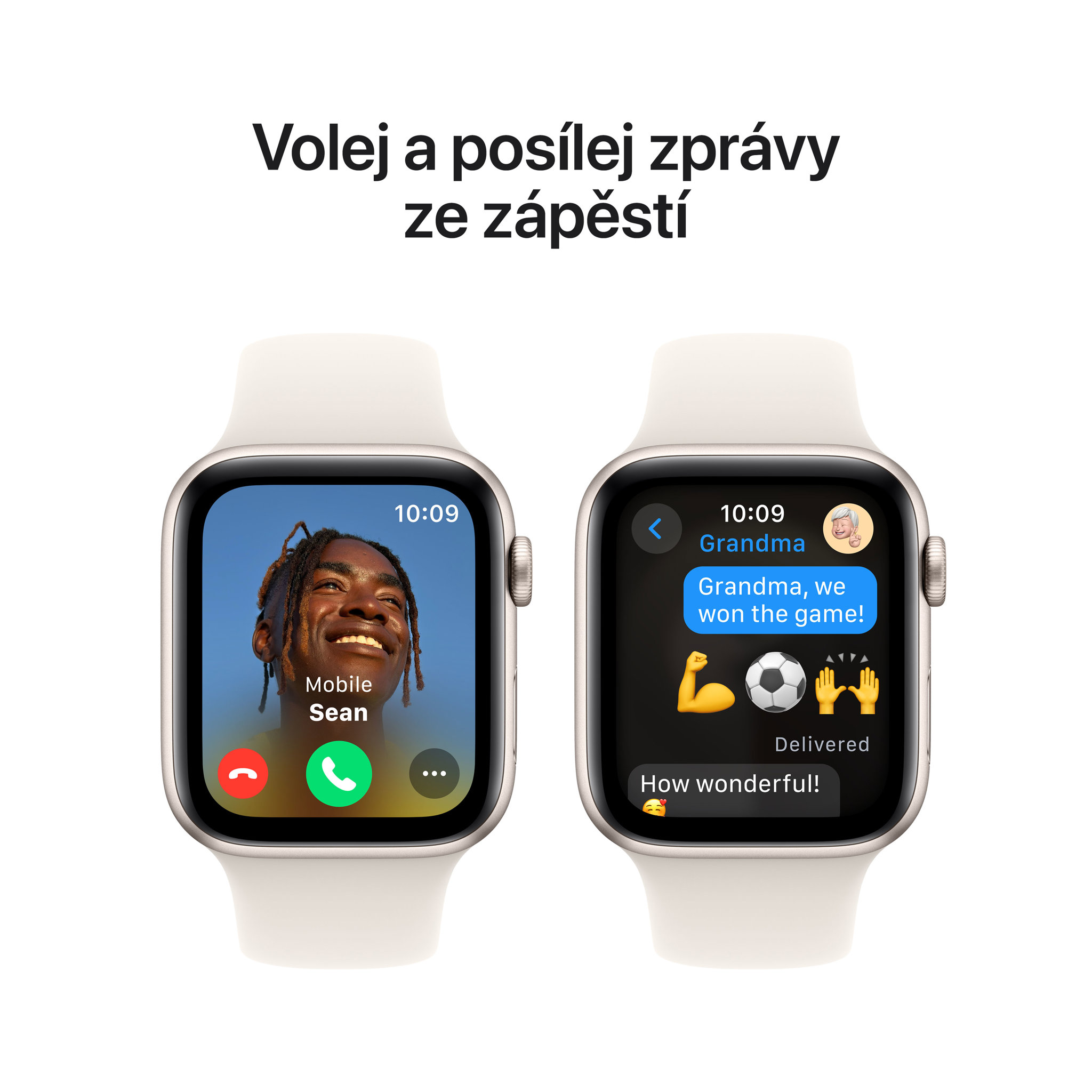 Obrázek Apple Watch SE GPS 44mm Hvězdně bílý hliník s hvězdně bílým sportovním řemínkem - S/M