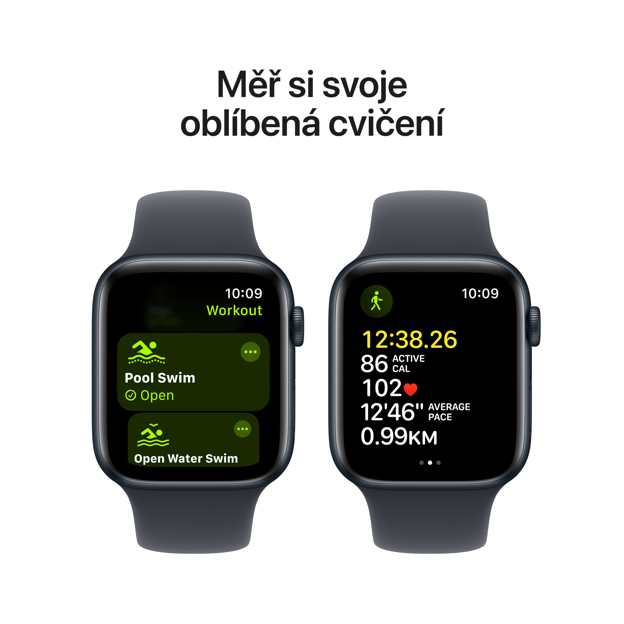 Obrázek Apple Watch SE GPS 40mm Temně inkoustový hliník s temně inkoustovým sportovním řemínkem - S/M