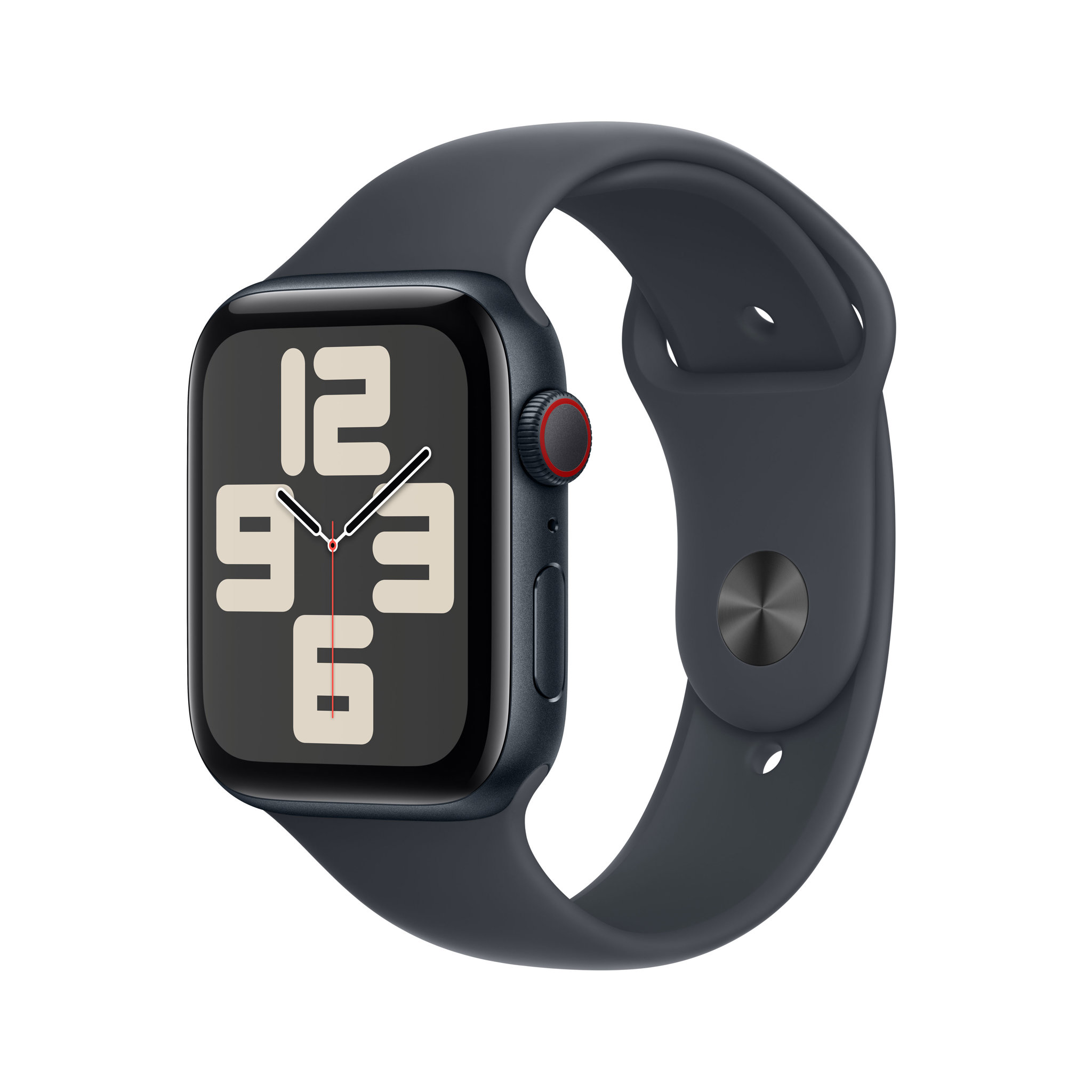 Obrázek Apple Watch SE GPS 44mm Temně inkoustový hliník s temně inkoustovým sportovním řemínkem - M/L