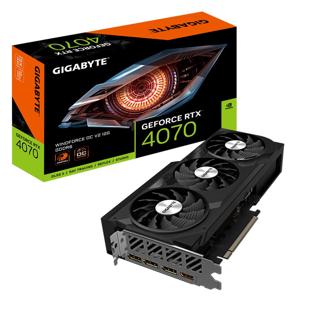 Obrázek GIGABYTE GeForce RTX 4070 WINDFORCE V2/OC/12GB/GDDR6