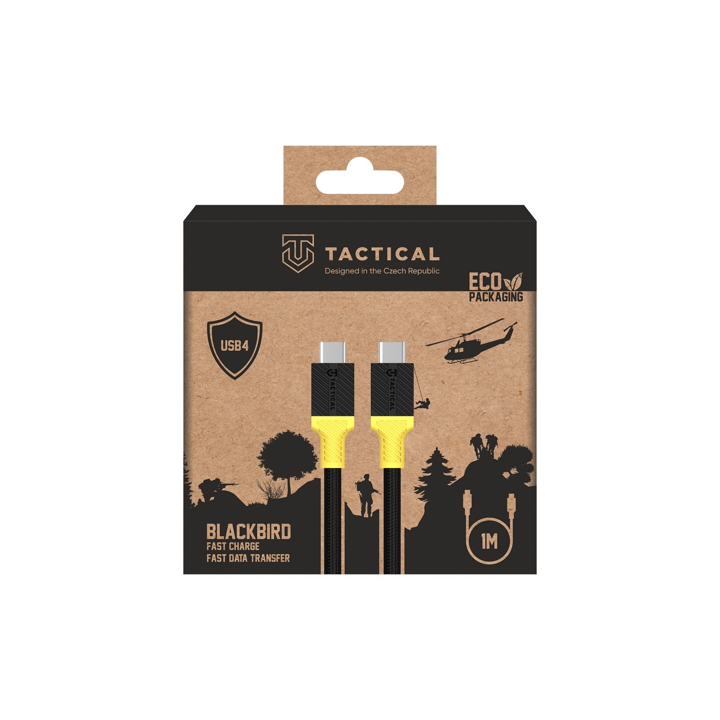 Obrázek Tactical BlackBird Kabel USB4 1m Black/Yellow