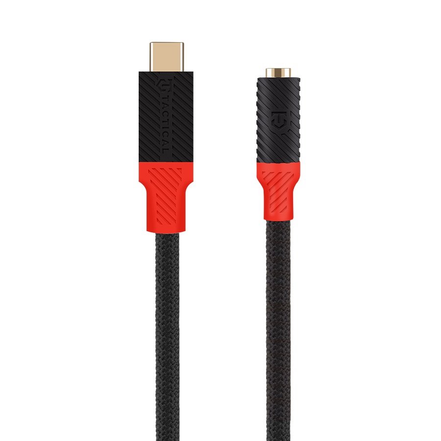 Obrázek Tactical Pin4Fun Adapter USB-C/Jack 3,5mm 0,1m Black/Red