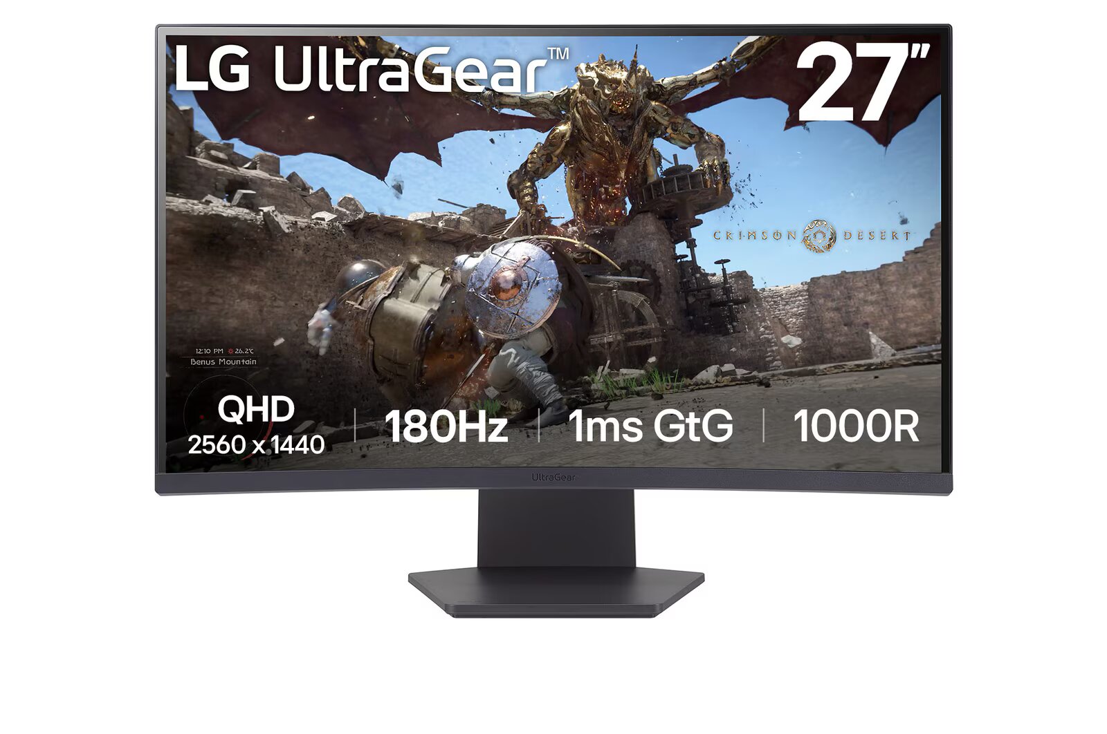 LG UltraGear/27GS60QC-B/27"/VA/QHD/180Hz/1ms/Black/2R