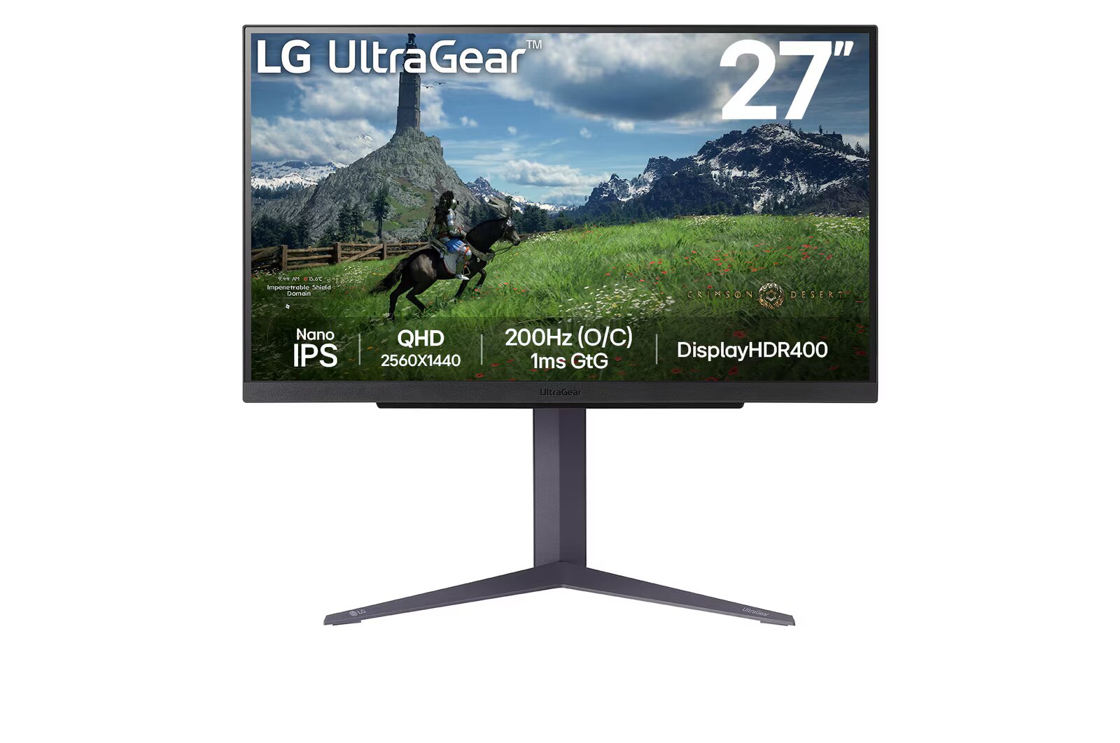 Obrázek LG UltraGear/27GS85Q-B/27"/IPS/QHD/180Hz/1ms/Black/2R