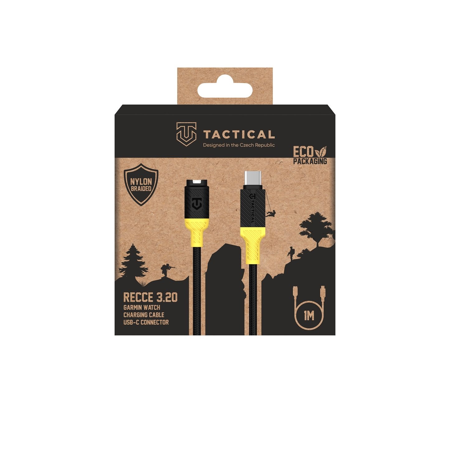 Obrázek Tactical Recce 3:20 kabel pro Garmin USB-C Black/Yellow