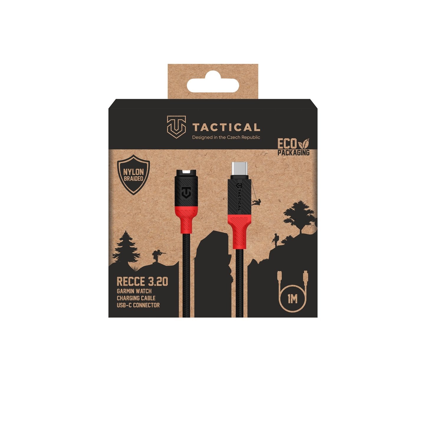 Obrázek Tactical Recce 3:20 kabel pro Garmin USB-C Black/Red