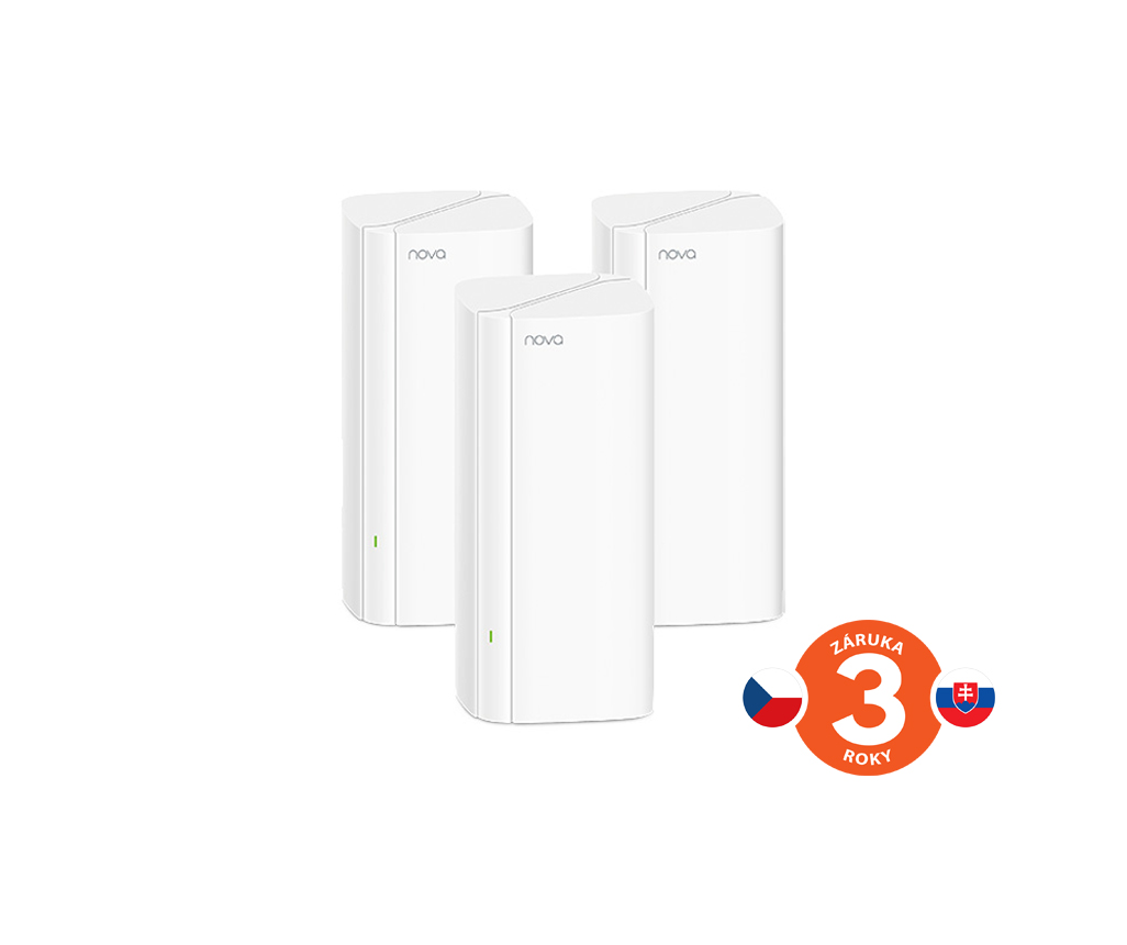 Obrázek Tenda Nova EX12 (3-pack) WiFi6 AX3000 Mesh Gigabit system, 9xGLAN/GWAN, WPA3, VPN, SMART CZ aplikace