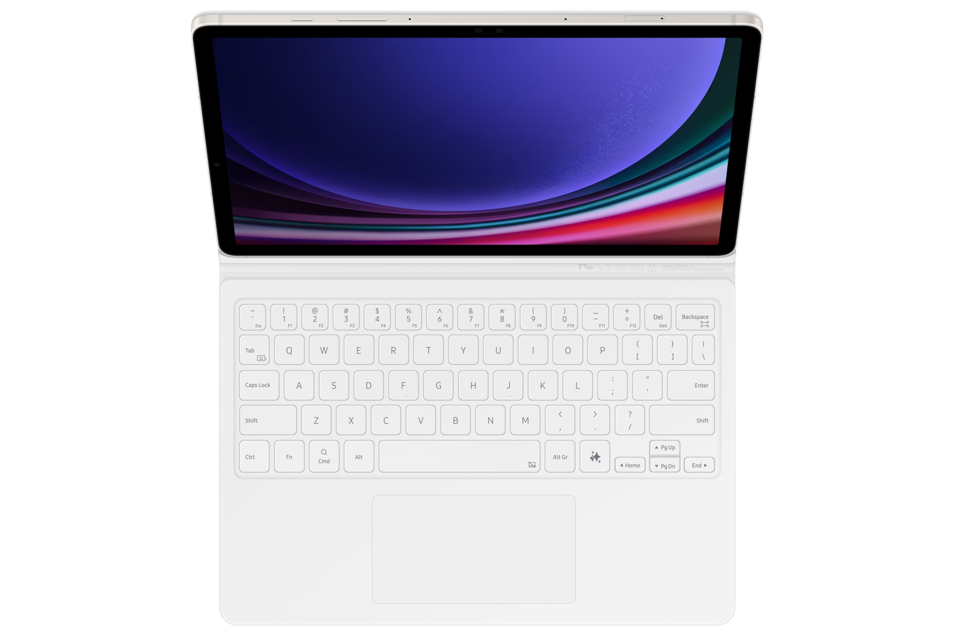 Obrázek Samsung Ochranný kryt s klávesnicí a touchpadem pro Tab S9/S9 FE White